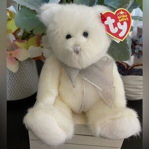 🆕🎄 RETIRED RARE TY BEANIE BABY BEAR “EGGNOG”. MWMT.
